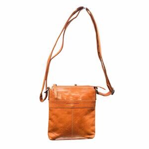 Spikes & Sparrow Brown Leather Crossbody Bag Small Zip Travel Purse